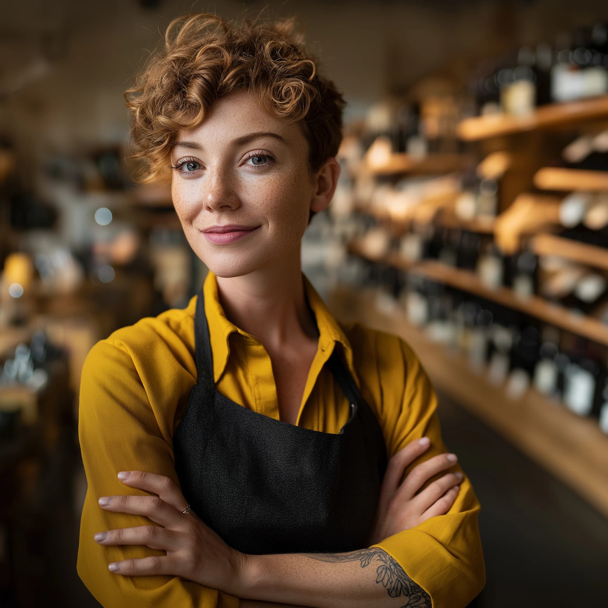 A happy female business owner